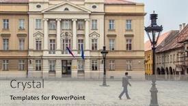  Presentation with parliament - Slide set featuring zagreb-croatia-12-march-2015 background and a light gray colored foreground