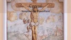  Presentation with crucifixion - Cool new slide set with zagreb-croatia-april-12-crucifixion backdrop and a coral colored foreground