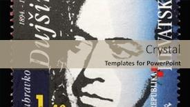  Presentation with 50th anniversary - Beautiful theme featuring zagreb-croatia-august-29-2014 backdrop and a mint green colored foreground