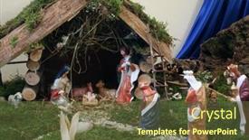  Presentation with christmas jesus - Cool new PPT theme with zagreb-croatia-december-17-exhibition backdrop and a tawny brown colored foreground