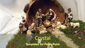  Presentation with christmas jesus - Presentation design with zagreb-croatia-december-17-exhibition background and a tawny brown colored foreground