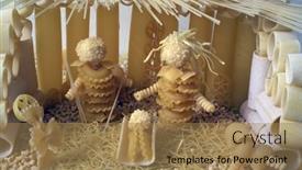  Presentation with christmas jesus - PPT theme having zagreb-croatia-december-17-exhibition background and a coral colored foreground