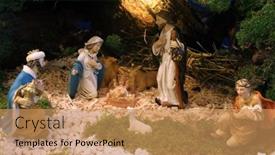  Presentation with christmas jesus - PPT layouts having zagreb-croatia-december-17-exhibition background and a coral colored foreground