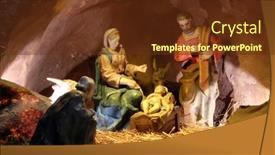  Presentation with christmas nativity - Beautiful slide deck featuring zagreb-croatia-december-28-nativity backdrop and a tawny brown colored foreground