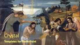  Presentation with baptism - Presentation design featuring zagreb-croatia-february-17-baptism background and a violet colored foreground