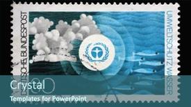  Presentation with environment protection - Presentation theme having zagreb-croatia-july-03-2014 background and a ocean colored foreground