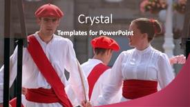  Presentation with folklore - Audience pleasing presentation theme consisting of zagreb-croatia-july-16-members backdrop and a tawny brown colored foreground