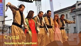  Presentation with kurdish - Theme having philosophy - voltaire - french writer historian background and a gray colored foreground