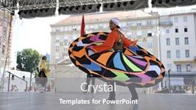  Presentation with folklore - Presentation enhanced with zagreb-croatia-july-17-members background and a gray colored foreground