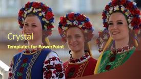  Presentation with folklore - Beautiful theme featuring zagreb-croatia-july-17-members backdrop and a tawny brown colored foreground