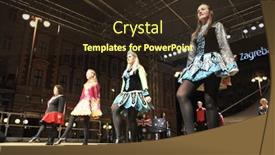  Presentation with folklore - Beautiful theme featuring zagreb-croatia-july-18-members backdrop and a tawny brown colored foreground