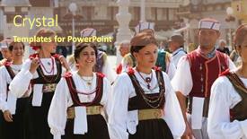  Presentation with folklore - PPT theme enhanced with zagreb-croatia-july-18-members background and a tawny brown colored foreground