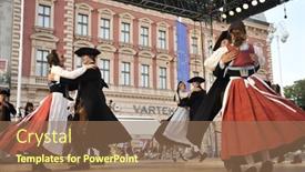  Presentation with folklore - PPT layouts enhanced with toy house and building inventory background and a soft green colored foreground