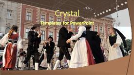  Presentation with folklore - Audience pleasing slide set consisting of chickens grazing in the farm detail backdrop and a coral colored foreground