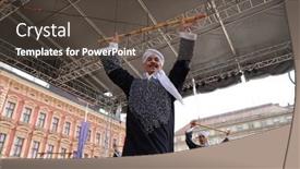  Presentation with folklore - Slides enhanced with zagreb-croatia-july-20-members background and a dark gray colored foreground