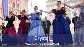  Presentation with folklore - Slide set consisting of zagreb-croatia-july-23-members background and a ocean colored foreground