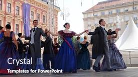  Presentation with folklore - PPT theme consisting of zagreb-croatia-july-23-members background and a navy blue colored foreground