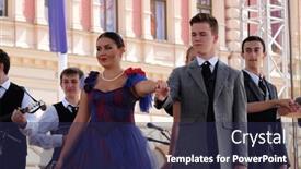  Presentation with 50th - Beautiful presentation theme featuring zagreb-croatia-july-23-members backdrop and a navy blue colored foreground