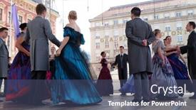  Presentation with folklore - Beautiful slides featuring zagreb-croatia-july-23-members backdrop and a ocean colored foreground