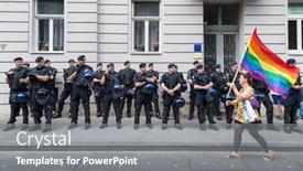  Presentation with rainbow pride - Theme featuring zagreb-croatia-june-11-2016 background and a gray colored foreground