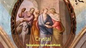  Presentation with virgin mary - Beautiful presentation theme featuring zagreb-croatia-march-11-visitation backdrop and a tawny brown colored foreground