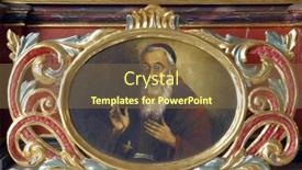  Presentation with church altar - Colorful presentation enhanced with zagreb-croatia-may-11-2013 backdrop and a tawny brown colored foreground