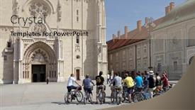  Presentation with kings - Presentation design with zagreb-croatia-may-13-2015 background and a coral colored foreground