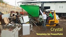  Presentation with metal recycling - Beautiful slide deck featuring zagreb-croatia-october-14-2013 backdrop and a tawny brown colored foreground