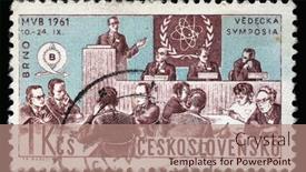  Presentation with nuclear physics - PPT theme with zagreb-croatia-september-18-2014 background and a coral colored foreground