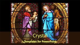  Presentation with stained glass - Cool new presentation theme with zagreb-croatia-september-26-presentation backdrop and a tawny brown colored foreground