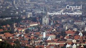  Presentation with virgin mary - Colorful slide set enhanced with zagreb-panorama-with-cathedral backdrop and a gray colored foreground
