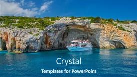  Presentation with greece blue - Slide set consisting of zakynthos-island-greece-june-2015 background and a ocean colored foreground