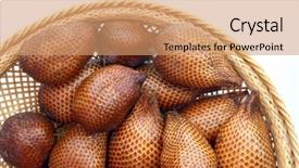  Presentation with sweet - Amazing slide deck having zalacca traditional seasonal sweet fruit flavors of thailand backdrop and a coral colored foreground