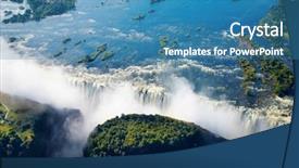  Presentation with falls - Slides consisting of zambezi river and victoria falls background and a teal colored foreground