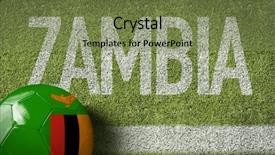  Presentation with base ball field - Slide set having zambia ball in a soccer background and a violet colored foreground