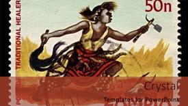  Presentation with leaders - Slides enhanced with zambia-circa-1981-a-stamp background and a tawny brown colored foreground