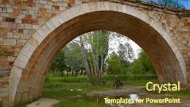 Presentation with pilgrim - Colorful slide deck enhanced with zamora bridge and bike pilgrim backdrop and a  colored foreground