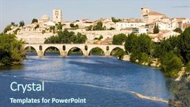  Presentation with spain - Presentation theme having zamora-castile-and-leon-spain background and a ocean colored foreground