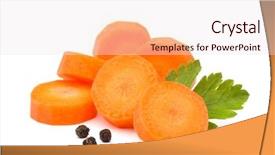  Presentation with herb - Audience pleasing slide set consisting of zanahoria - chopped carrot slices and parsley backdrop and a sky blue colored foreground