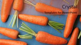  Presentation with carrots - Amazing PPT layouts having zanahoria - fresh carrots on wooden background backdrop and a  colored foreground