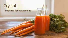  Presentation with juice - Audience pleasing theme consisting of zanahoria - fresh organic carrot juice backdrop and a  colored foreground