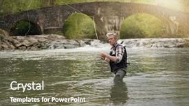  Presentation with fishing - Presentation consisting of zancudo - mature man fly fishing background and a violet colored foreground