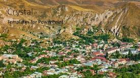  Presentation with armenia - Presentation consisting of landmark of syunik province armenia background and a coral colored foreground