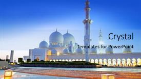  Presentation with abu dhabi united arab emirates - Audience pleasing presentation consisting of zayed - grand mosque in abu dhabi backdrop and a light blue colored foreground