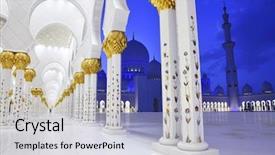  Presentation with zayed - Theme consisting of zayed mosque abu dhabi unit background and a light gray colored foreground