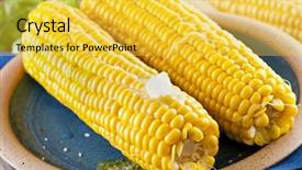  Presentation with zea mays - Presentation enhanced with zea mays - cooked sweet corn background and a yellow colored foreground