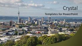  Presentation with eden - Beautiful slide deck featuring auckland new zealand viewed backdrop and a light blue colored foreground