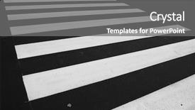  Presentation with pedestrian crossing - Amazing PPT theme having zebra - pedestrian road crossing area backdrop and a gray colored foreground