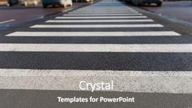  Presentation with pedestrian safety - Beautiful PPT theme featuring zebra crossing - safety traffic laws highway code backdrop and a gray colored foreground