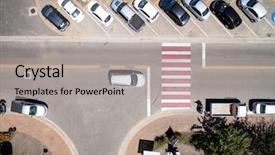  Presentation with drone - Theme enhanced with zebra crossing - top view of street background and a light gray colored foreground